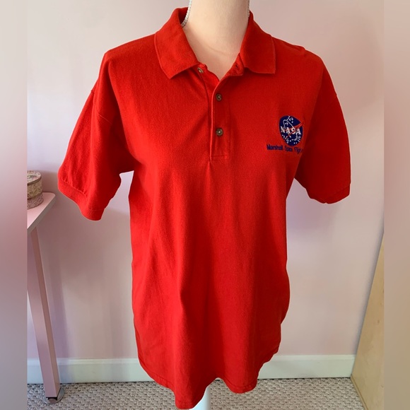 Gildan | Shirts | Nasa Gildan Collared Shirt Three Buttons Marshall ...